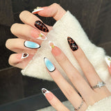 Blush Leopard Cross Accent Press On Nails