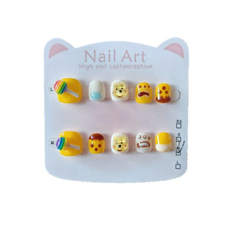 365nails: 「玩具總動員歡樂屋」— 手工製可愛短款橢圓形穿戴甲，帶有玩具總動員角色圖案