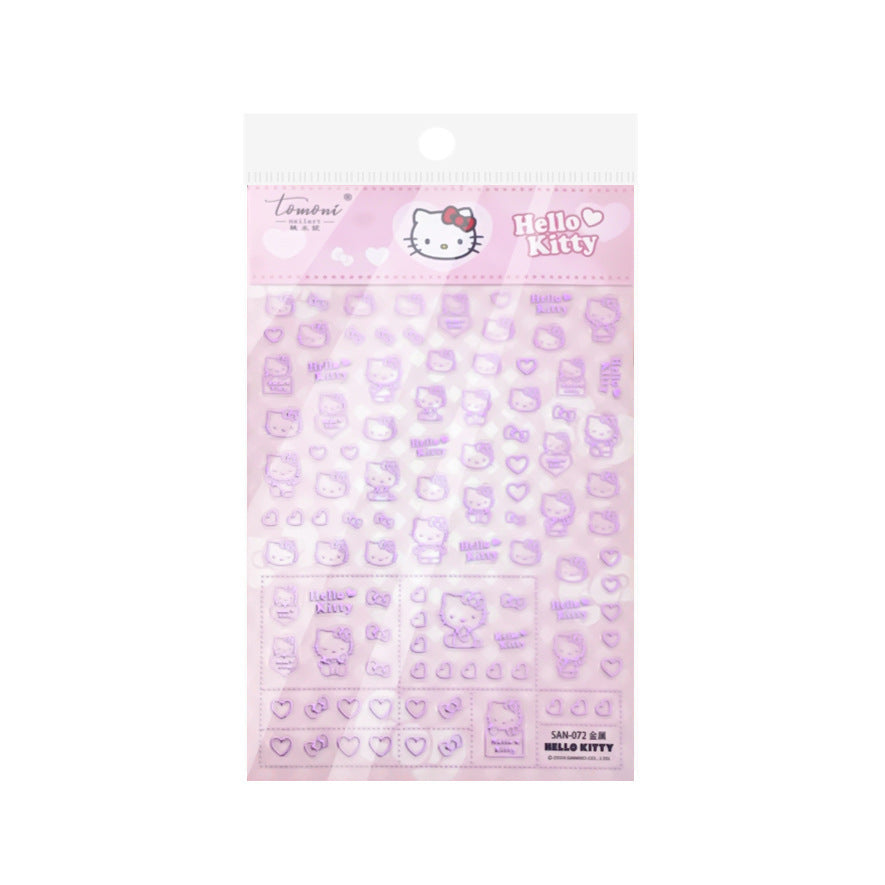 Hello Kitty Holographic Nail Stickers – 5D Embossed Kawaii Collaboration Set