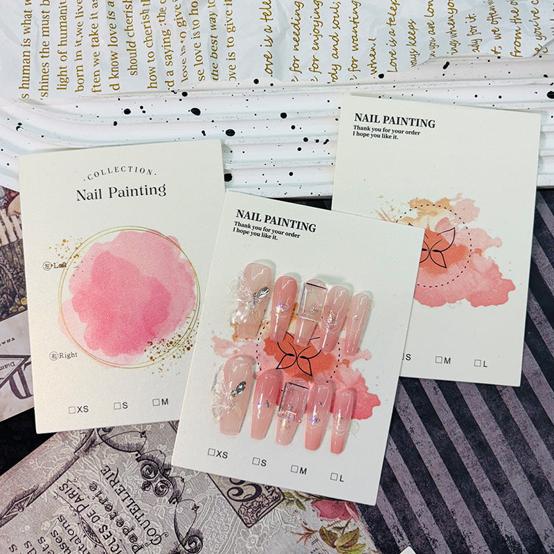 Pearl Finish Display Cards for Handmade Press On Nails (MOQ=50)