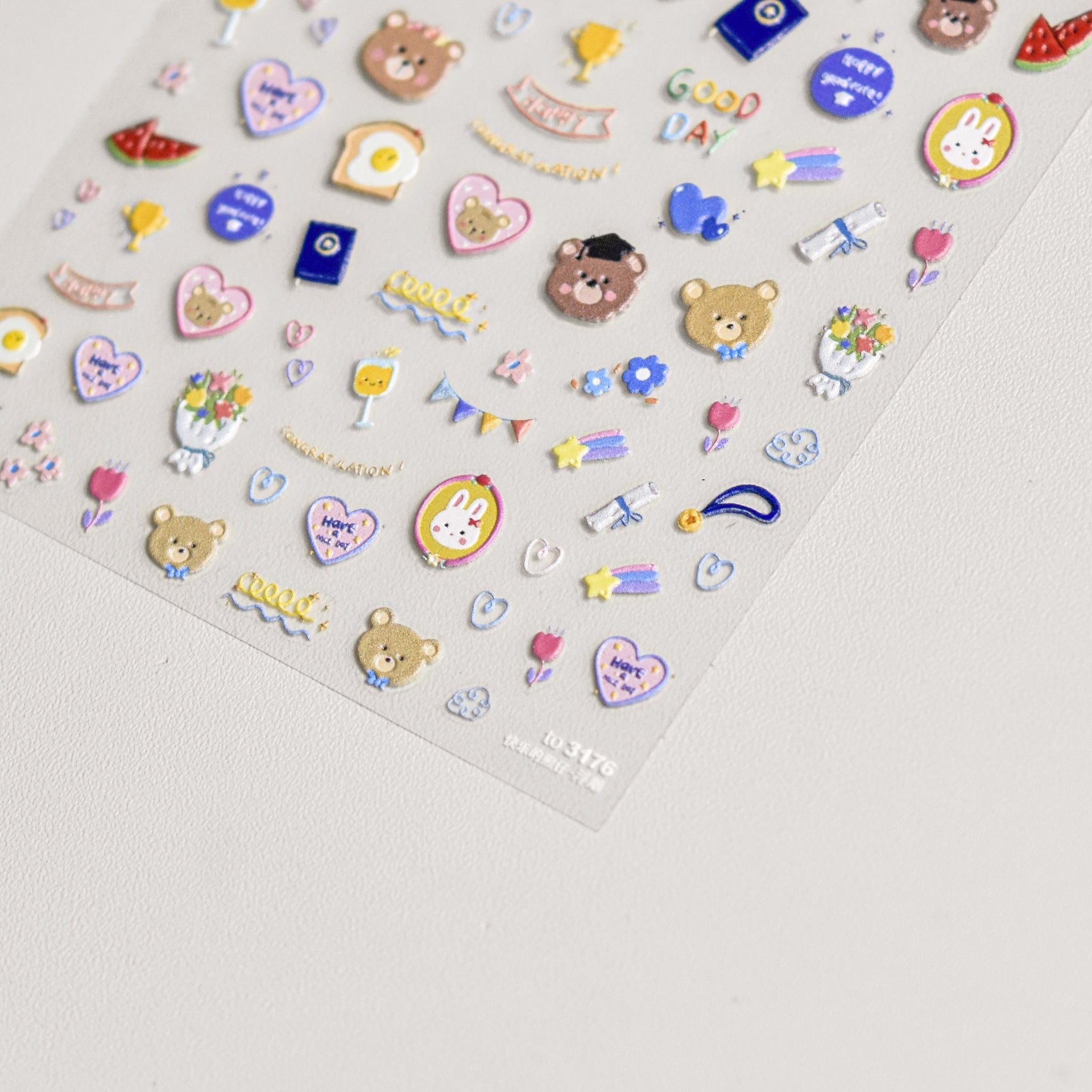 365nails: "Rainy Day Animal and Plant" – nail art stickers