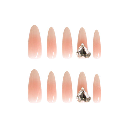Dicas de unhas: unhas pré-fabricadas, unhas postiças, unhas simples e removíveis, remendo de unha blush, diamante do amor ｜365nails