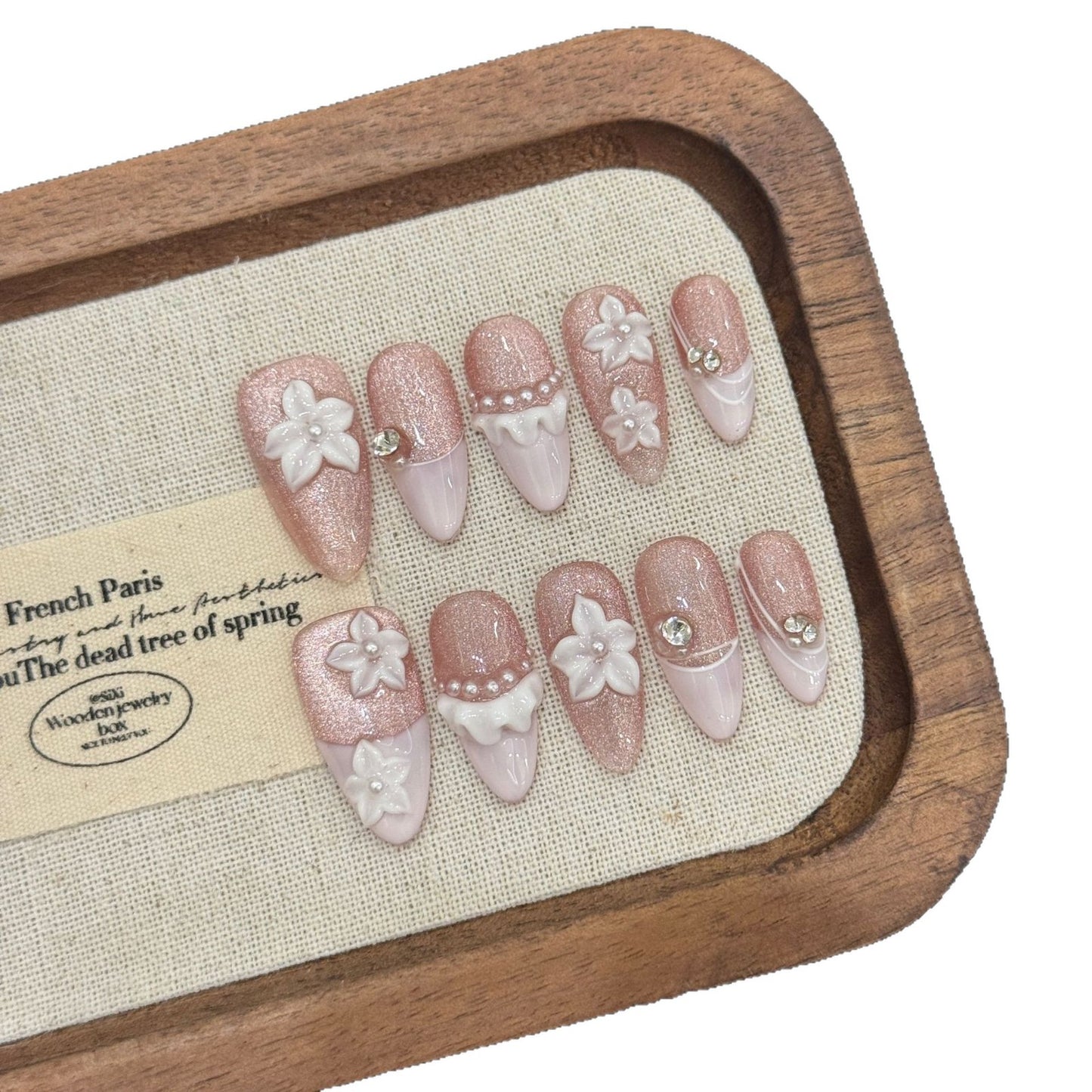 Sparkle Blossom Pink Press On Nails