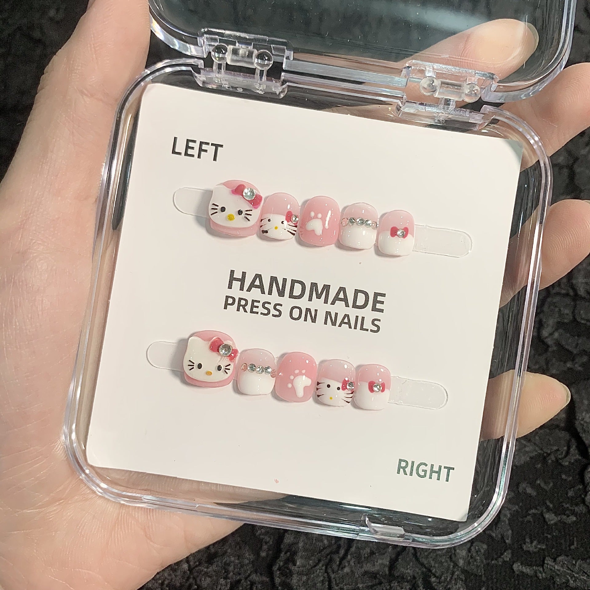 可愛迷你卡通兒童穿戴甲綜合盒