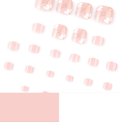 Small fresh white petals flower foot    removable toe Wearable toe｜365nails