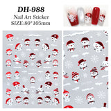 Cute Christmas Snowman Nail Art Sticker Flat Adhesive Christmas Snowman Little Penguin DIY Nail Sticker DH