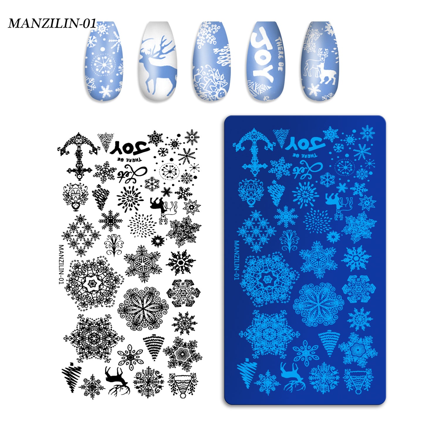 Christmas Nail Stamping Plate Set with Festive Holiday Designs (MOQ=3)
