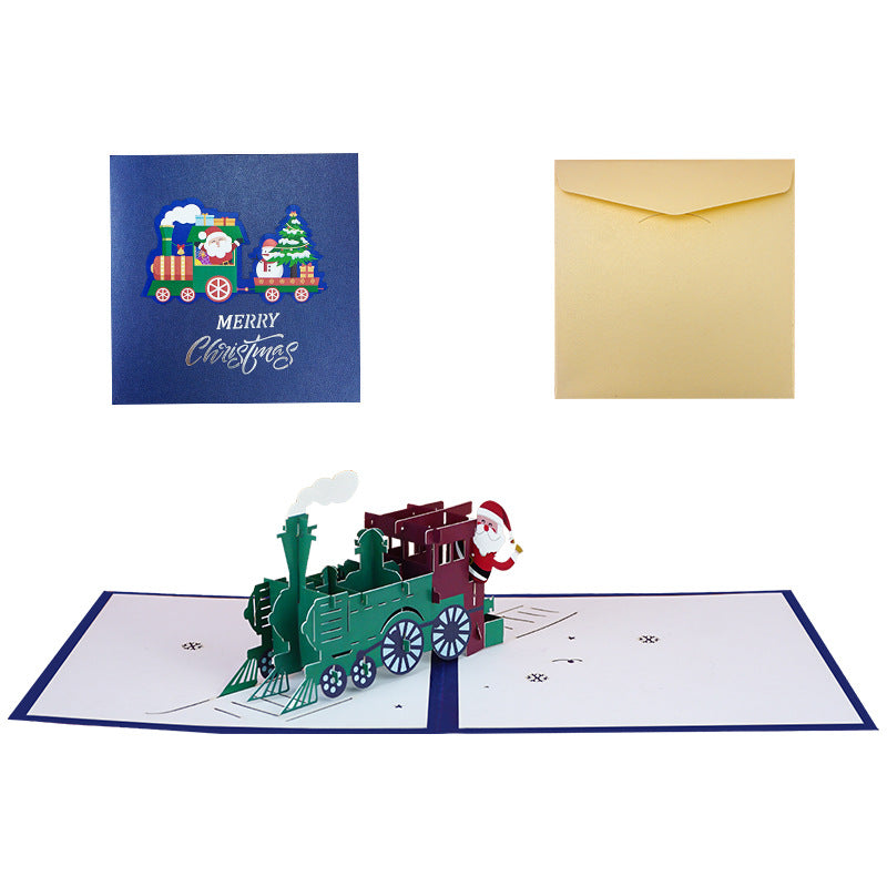 3D three-dimensional Christmas card creative Christmas Eve gift blessing Christmas envelope custom bronzing