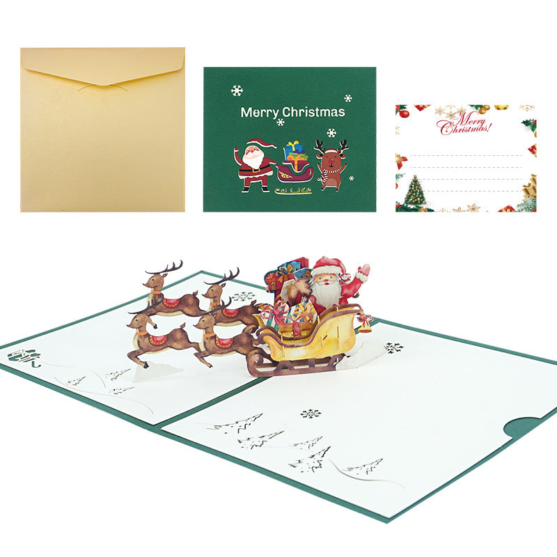 3D three-dimensional Christmas card creative Christmas Eve gift blessing Christmas envelope custom bronzing