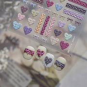 Knit Texture Collection: "Cozy Knit" – 3D Embossed Nail Sticker