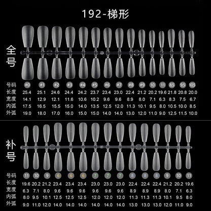 Nail Tips Transparent nail piece wholesale 30 pieces, full number, light and thin, full sticker, trapezoidal non-marking, wear-free patch, frosted nail piece