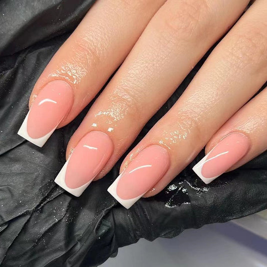 Patch de unhas simples branco prensa francesa em unhas Patch de unhas atacado Patch de unhas atacado Patch de unhas postiças atacado ｜365nails