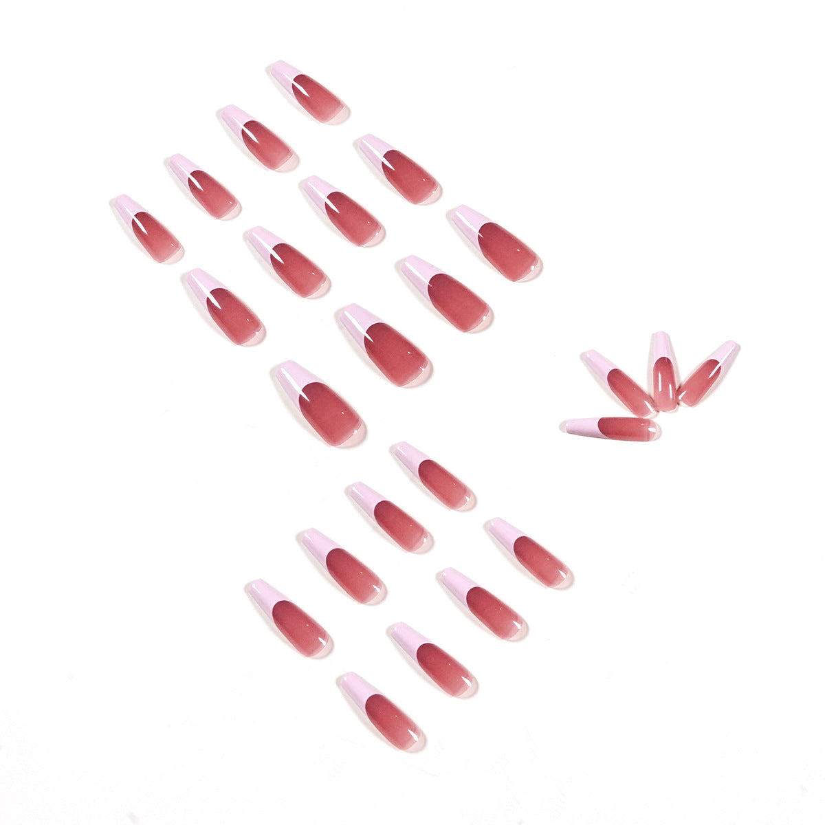 Parche de uñas en polvo, arte de uñas postizas francesas, parche de uñas terminado, parche de uñas removible | 365nails