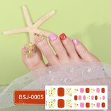Semi-Cured Gel Nail Strips 3D Floral Glossy Toe Design (MOQ=3)