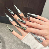 Dragon Scale Metallic Fantasy Press-On Nails