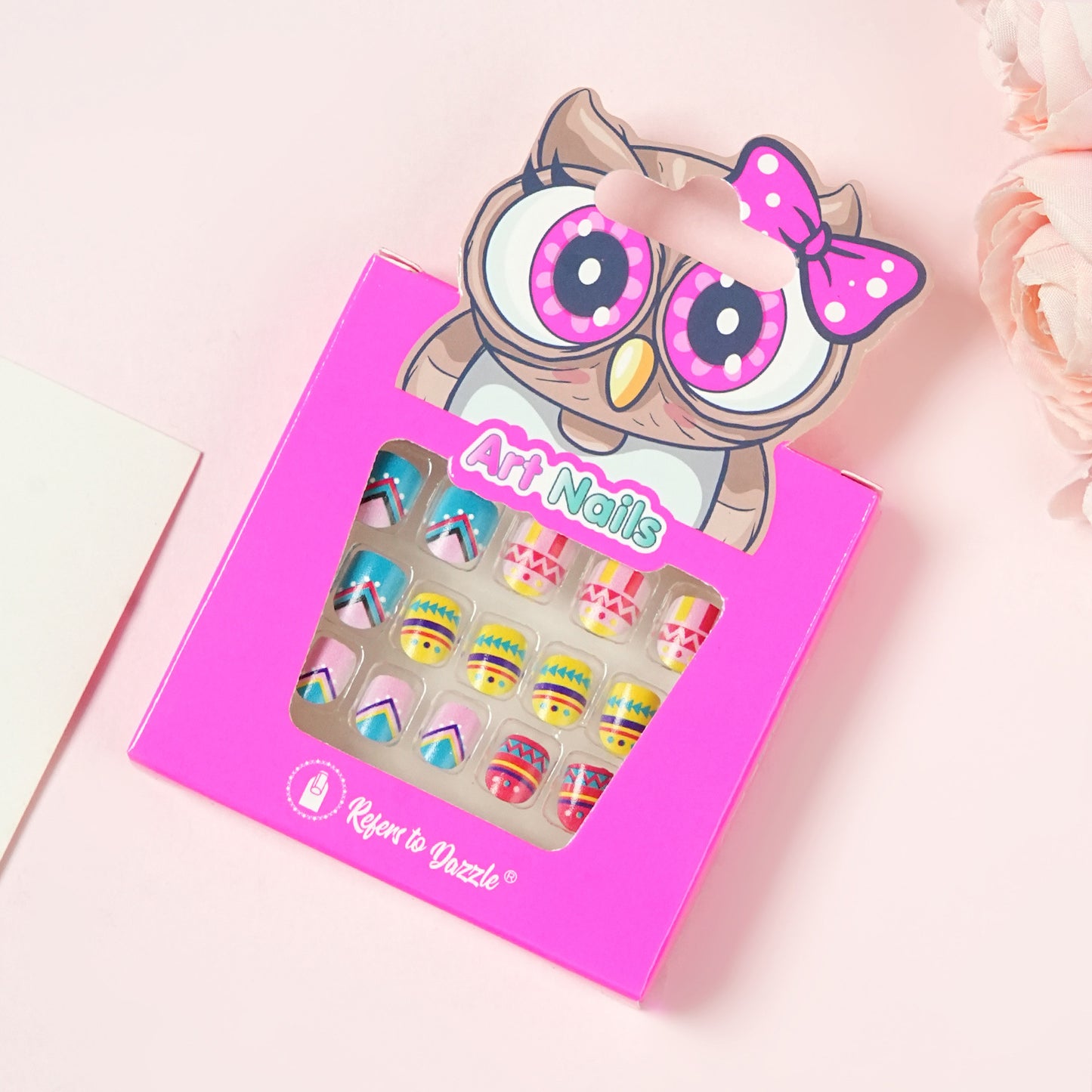 Kids press-on nails 24 nails cute special children's decoration show 3-6 years old