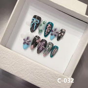365nails：「天際花園」— 3D花卉與亮粉手工製長款杏仁形穿戴甲
