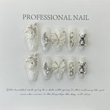 White Luxury Charm Press On Nails