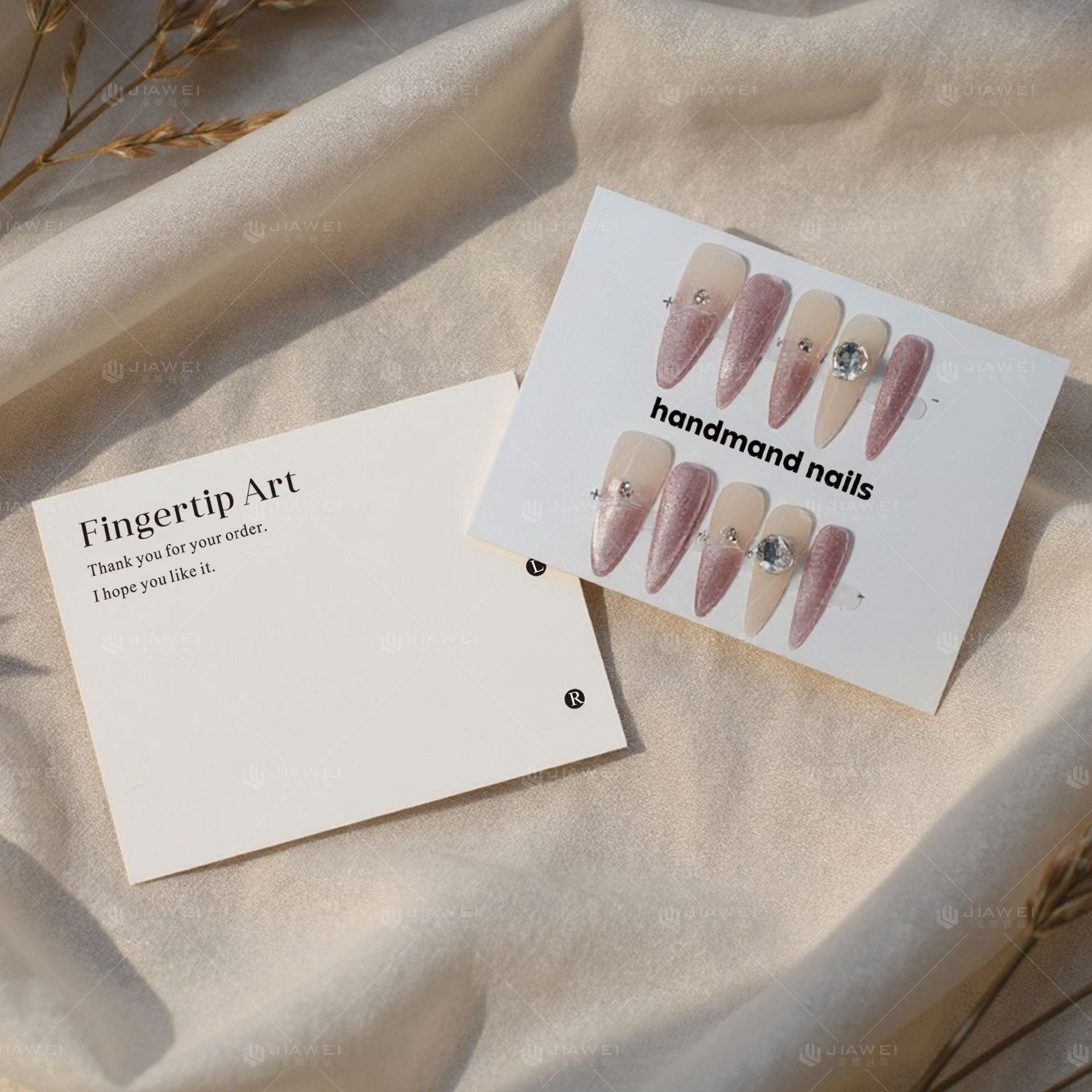 Horizontal Textured Press On Nail Display Cards (MOQ=50)