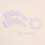 Solid color, elegant natural glitter, Press-on toenails fake nails｜365nails