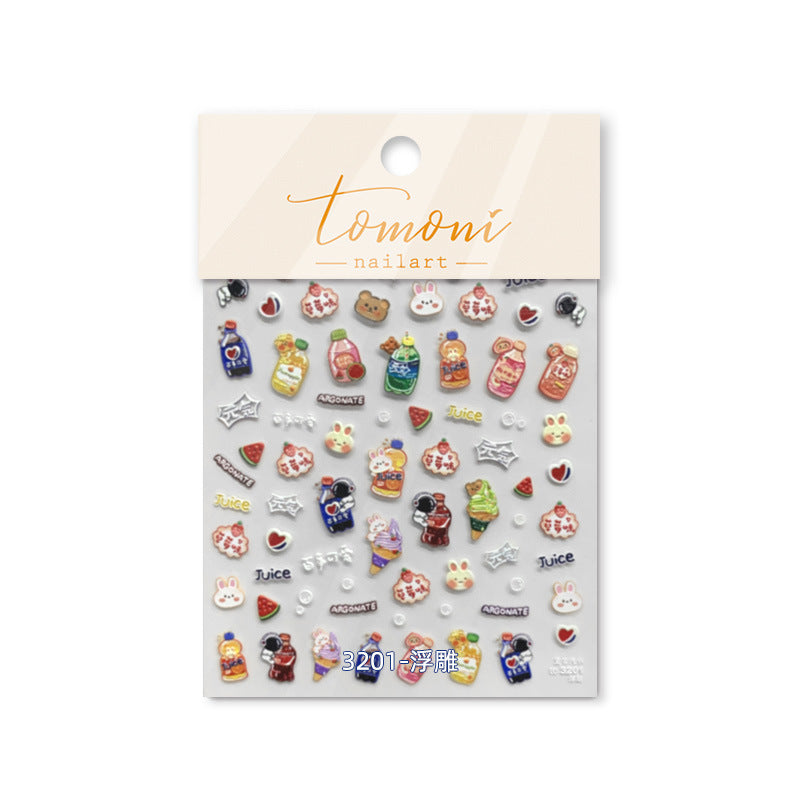 365nails: "Cute Beverage and Snack" – nail art stickers