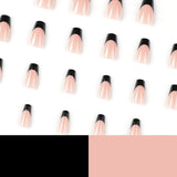 Nail art pieces Nail art finished wear nail, French black edge nail art finished fake nail  wear nail fake nail pieces｜365nails