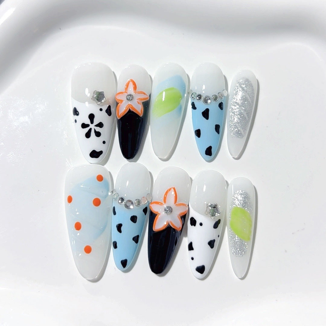 Alien Bloom: "Cosmic Star" – Extra Long Stiletto Press-On Nails
