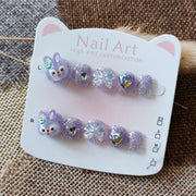 365nails: "stellalou sonhadora" – unhas postiças infantis artesanais curtas e redondas