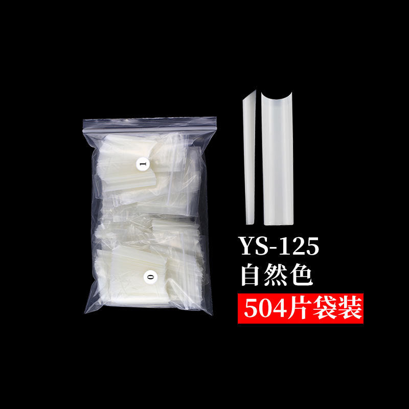 Nail Tips Nail plate semi-sticker, light sticker, lengthened XXXL water pipe nail NO C arc, light French manicure, transparent fake nail