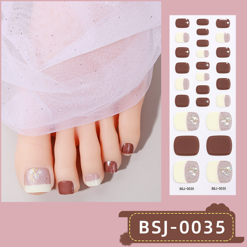 Semi-Cured Gel Nail Strips 3D Soft Glossy Toe Design (MOQ=3)