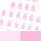 Fornecimento especial para unhas curtas clássicas francesas com mudança gradual, simples e de uso, 24 peças de unhas postiças no atacado｜365nails