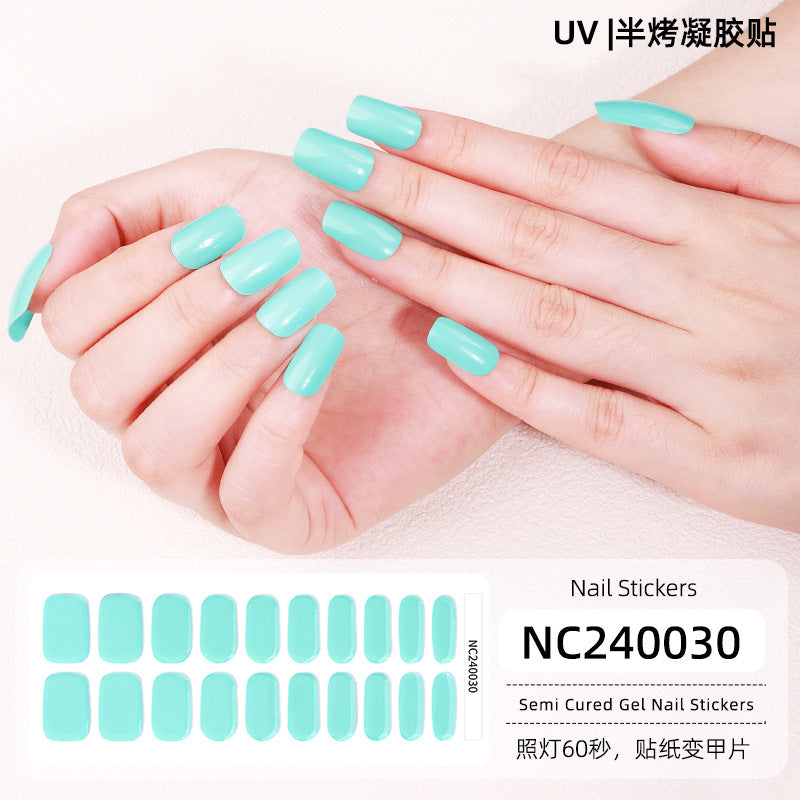 Semi-Cured Gel Nail Strips Pure Color Vibrant Multi-Shade Glossy Set (MOQ=3)