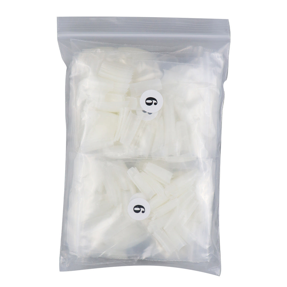 Nail Tips Press on nails pads, semi-stickers, light stickers, 500 pcs in bags, light and thin flat-headed square manicure extensions, transparent patches, fake nails.