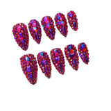Ruby Red Crystal Stiletto Press-On Nails