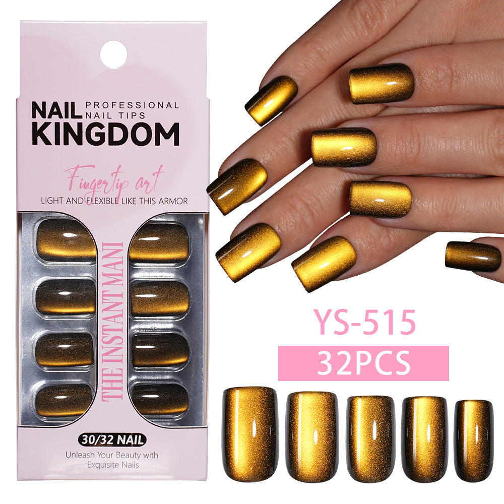 Purple Cat Eye Almond Press On Nails (MOQ=3)
