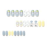 Yugui, una celebridad de Internet con un adorable dibujo animado de perro con armadura, uña redonda corta, producto terminado, uña con lazo al por mayor | 365nails