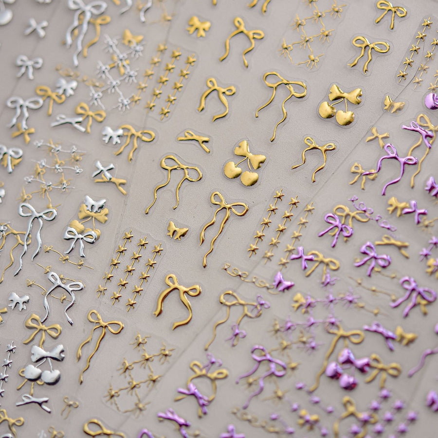 365nails: "Gold Foil Bow & Star" –Nail Art Stickers