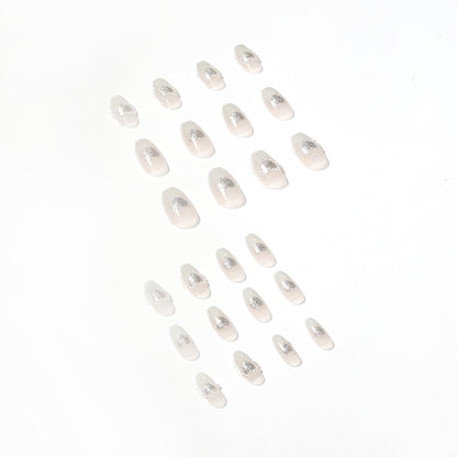 Mudança gradual de temperamento, cinza, pêssego, coração, pérola, desgaste, arte de unha finalizada, remendo de unha, peça de unha removível, vendas de fábrica｜365nails