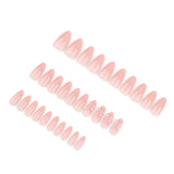 Sweet and pure wind naked pink  advanced sense  three-dimensional point drill ice through bow nail art piece｜365nails