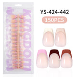 Nail Tips press on nails  explosion five-color French manicure glossy high-end square removable patch fake nail nail piece