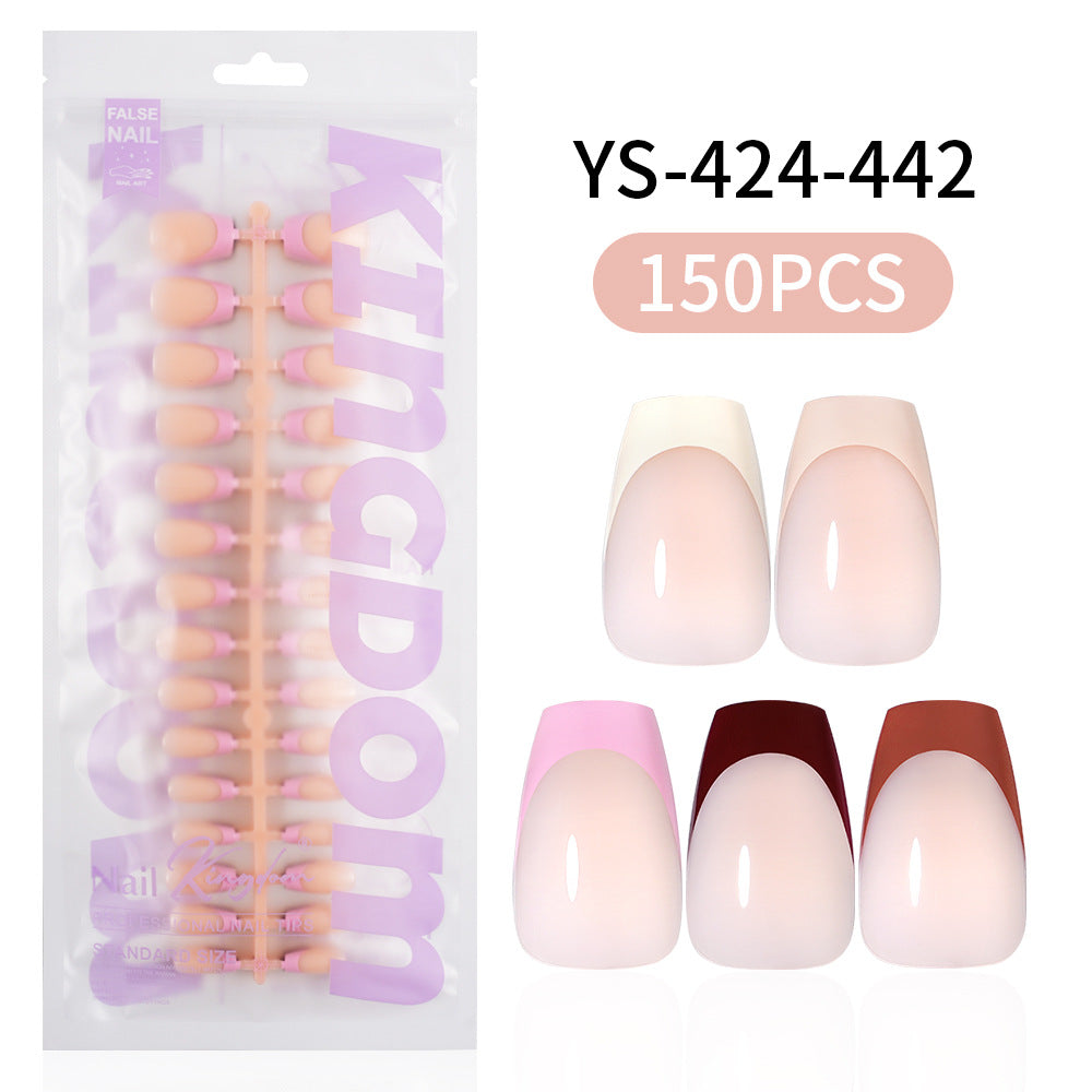 Nail Tips press on nails  explosion five-color French manicure glossy high-end square removable patch fake nail nail piece