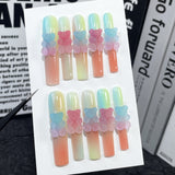 Spray gun multi-color gradual change Handmade press on nails macaron color gummy bear  super long water pipe nail art wholesale｜365nails