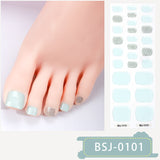 Semi-Cured Gel Nail Strips Glitter Pearl Gradient Sparkle Toe Design (MOQ=3)