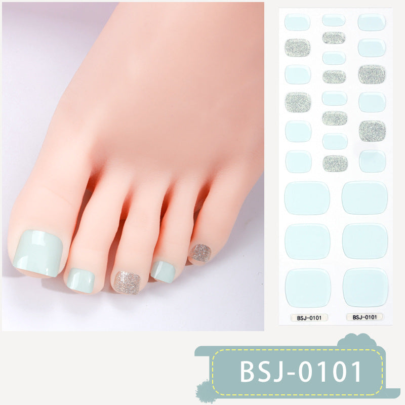 Semi-Cured Gel Nail Strips Glitter Pearl Gradient Sparkle Toe Design (MOQ=3)