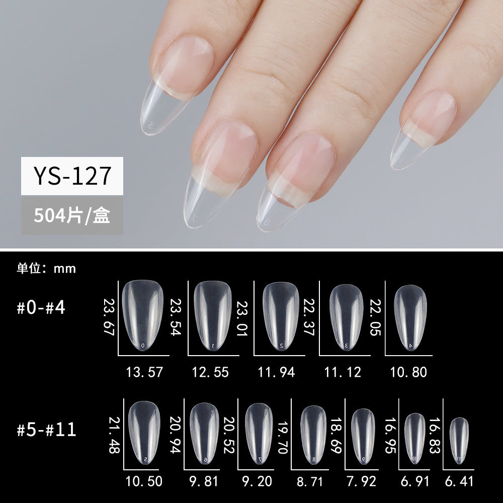 Nail Tips Transparent nail piece, special box for press on nails, full sticker, seamless patch, manicure, long water drop, almond nail patch, fake nail.