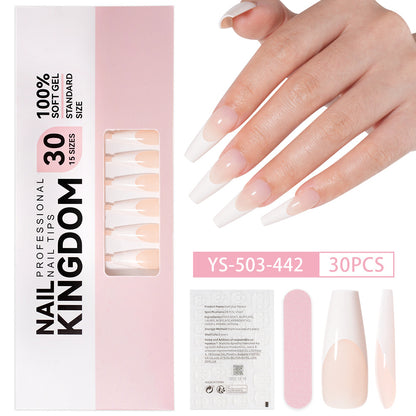 Nail tips French press on nails, simple long ladder manicure removable fake nails 120 pieces, prefabricated nail wholesale