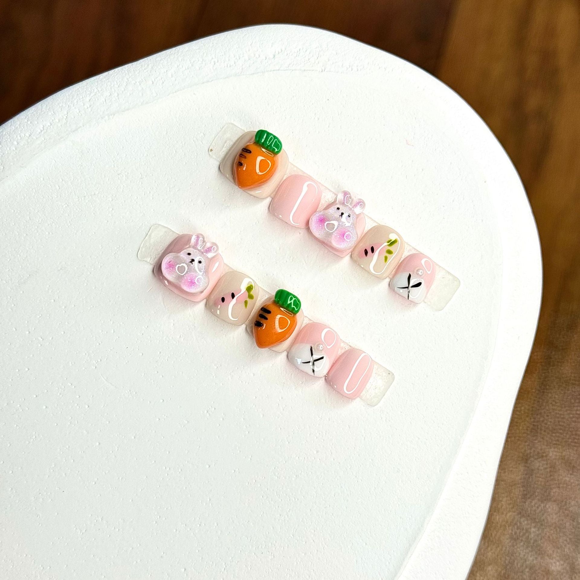 Cute Candy Cartoon Kids Press On Nails Mixed Style Set