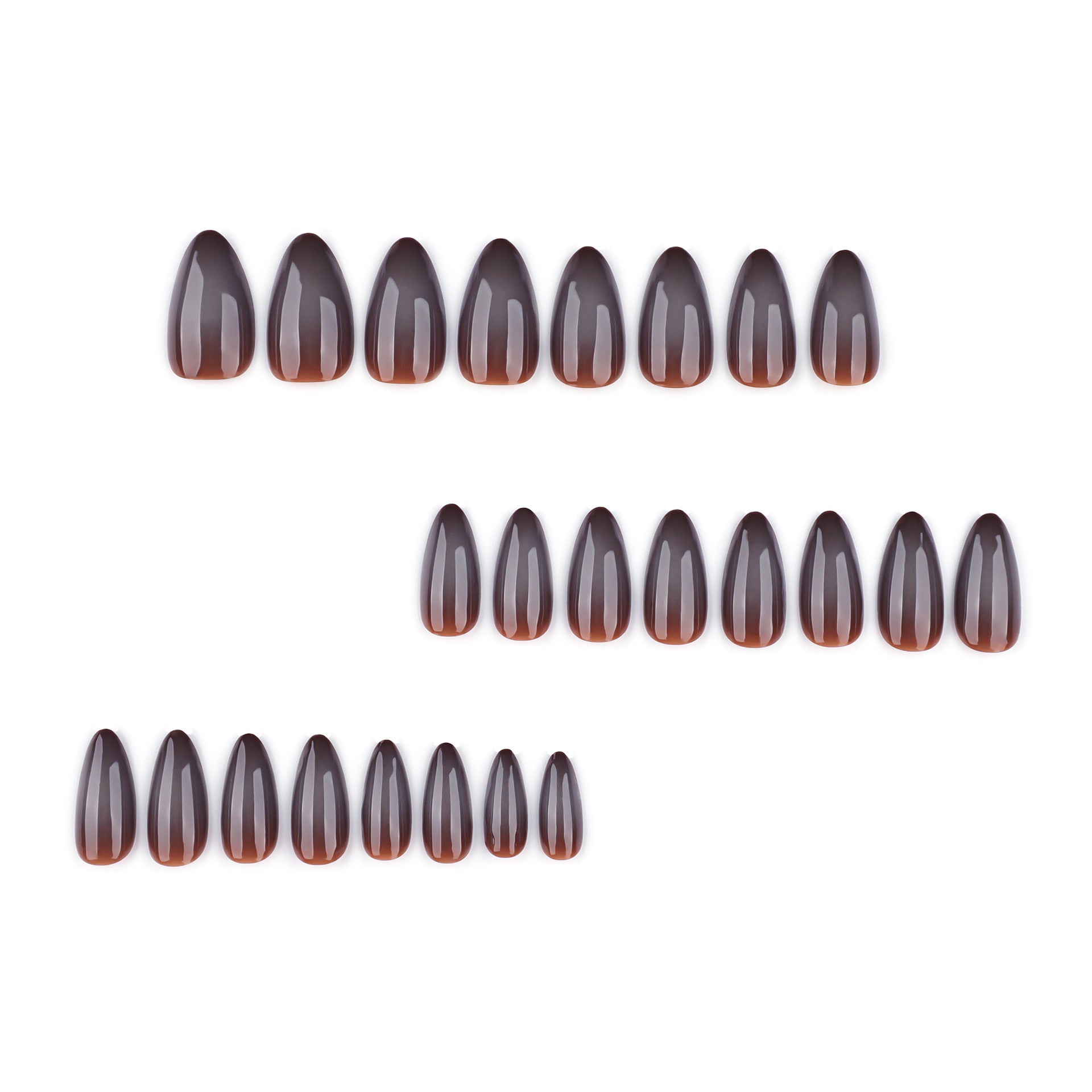 Brown Smoky Gradient Glossy Press-On Nails