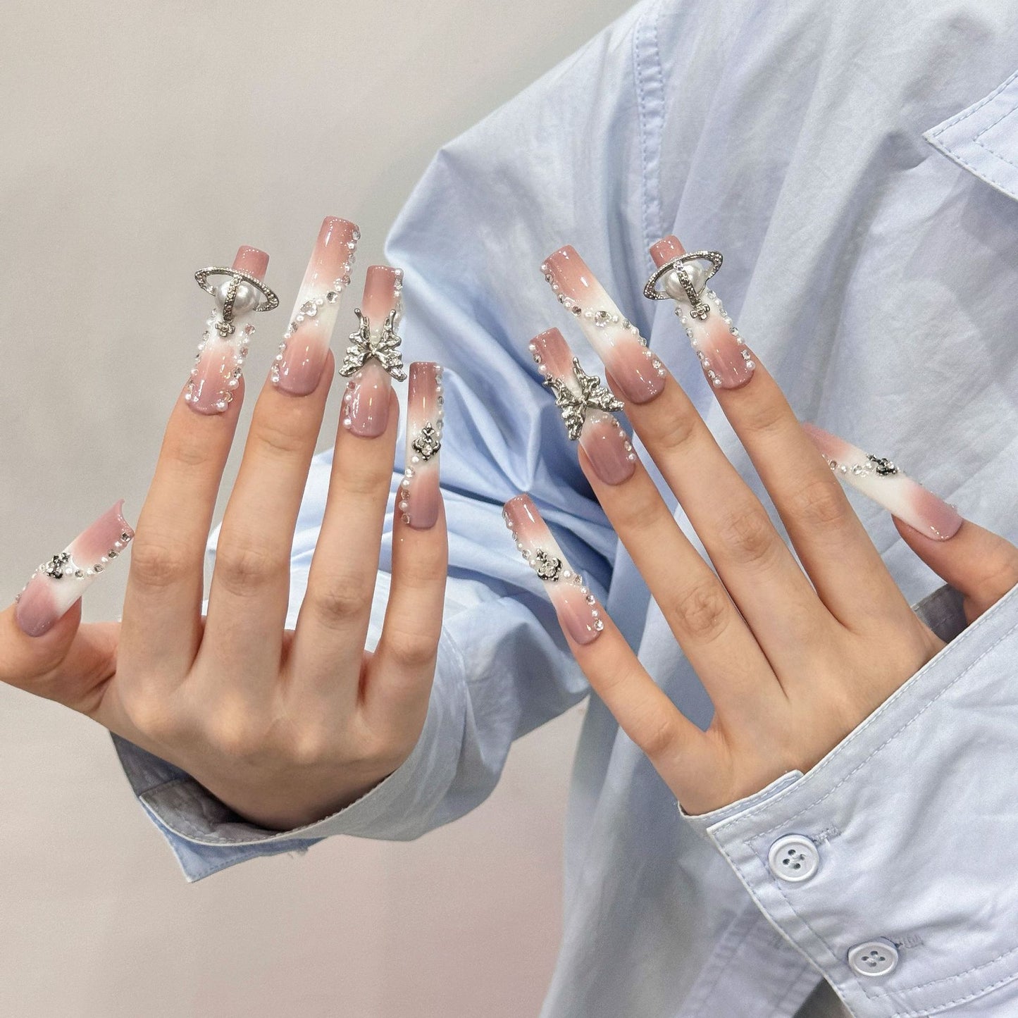 Pure handmade press on nails   nail art fake nails beauty | 365nails