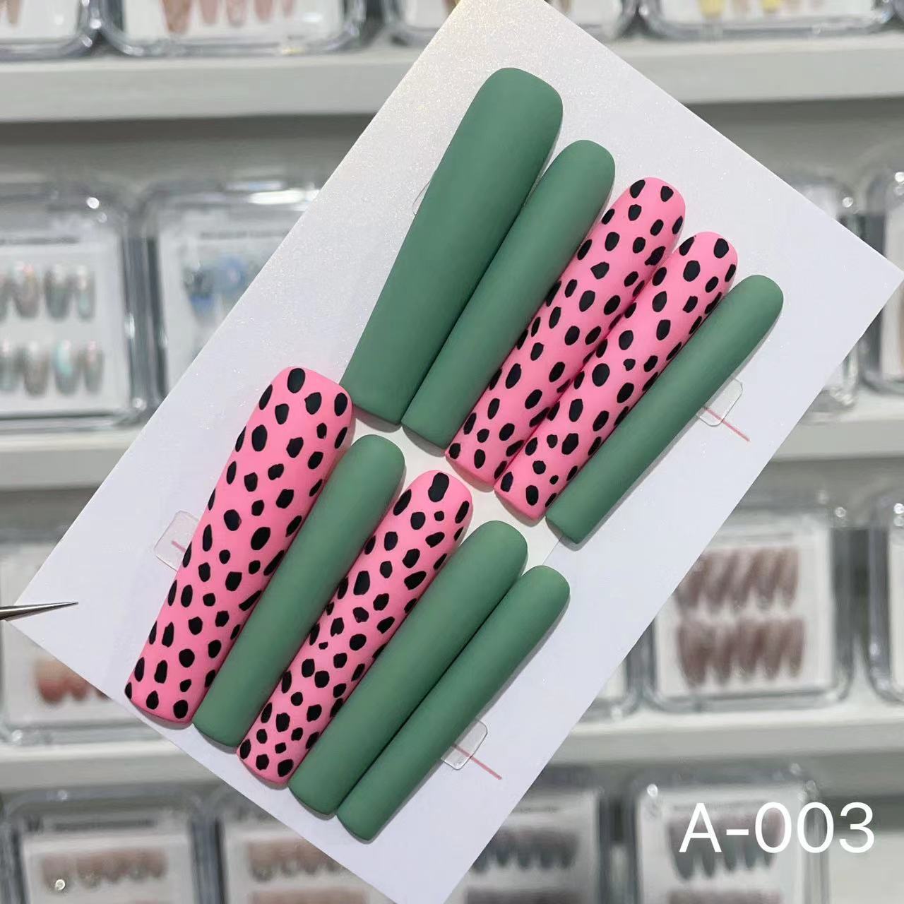 Extra Long 5.5cm Water Pipe Press-On Nails | Handmade Collection | Round Shape